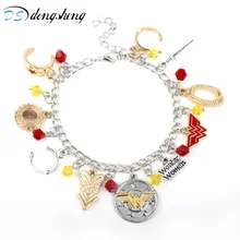 Dongsheng модный Wonder Woman очаровательный браслет супергерой крутящий момент победитель акроним W Шарм щит с короной пентаграммой девушка браслет-25