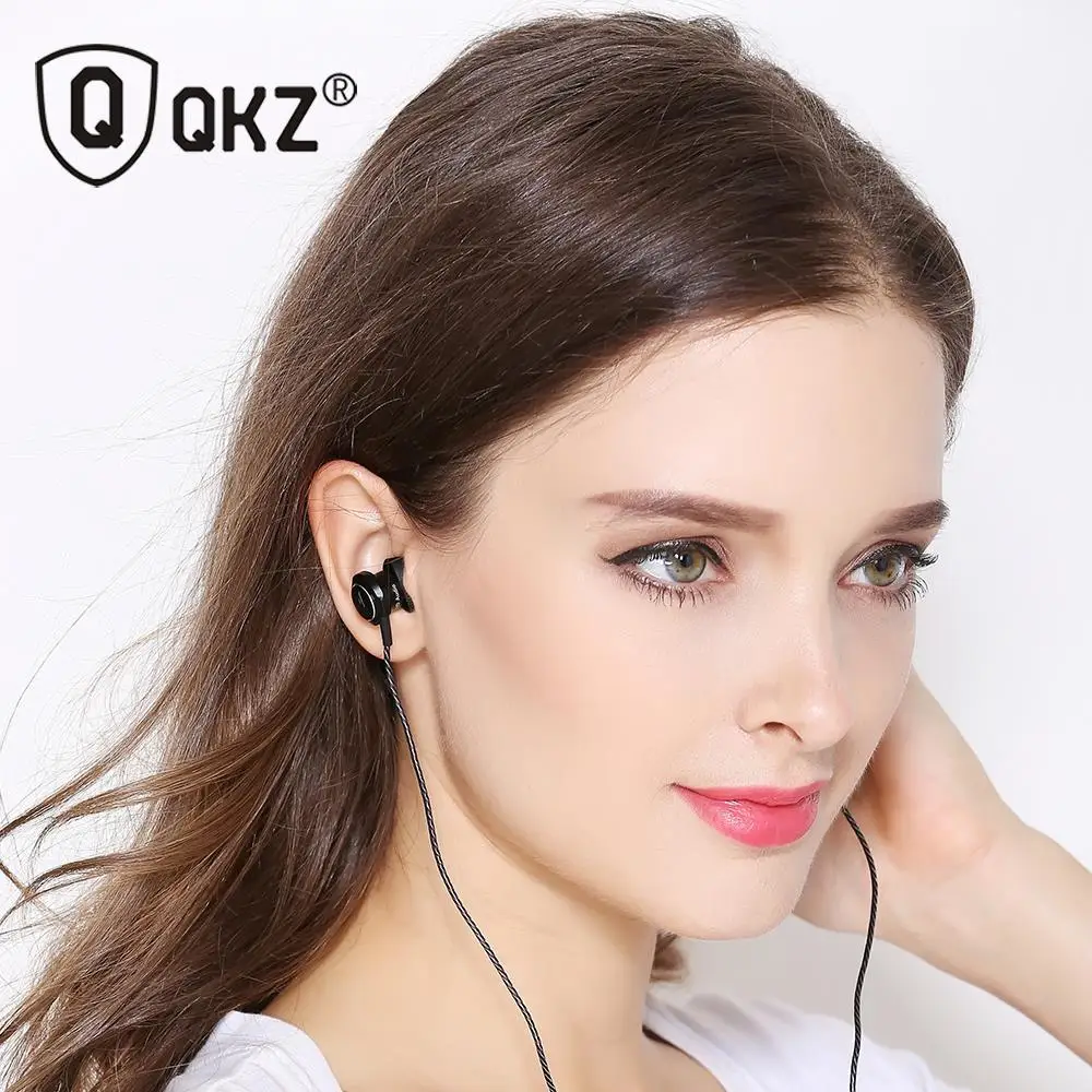 Оригинальные стереонаушники QKZ с микрофоном наушники вкладыши басами