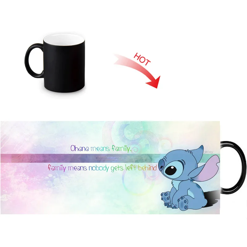 

Ohana Heat Reveal Mug Color Change Coffee Cup Sensitive Morphing Mugs Temperature Sensing DIY Birthday Gift