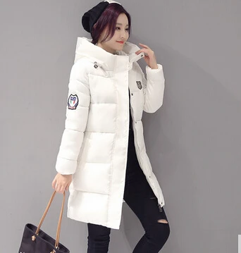 

Winter female jacket Hooded down jacket Woman's Parkas Slim fashion long section Solid color 2018 New promotions are cheap Coat