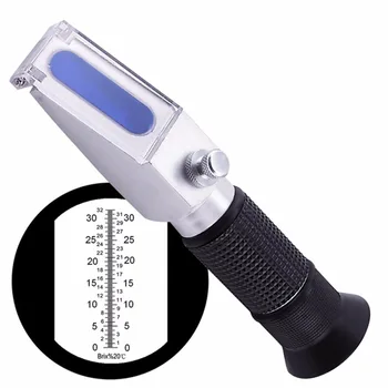 

New Handheld Brix Refractometer 0-32% Range ATC Fruit Juice Wine CNC Built-in Calibration Knob