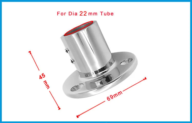 2 шт. 316 нержавеющая сталь 90 градусов морской лодка ручная направляющая установки круглый стойки база для трубы 22 мм 25,4 32 Диаметр