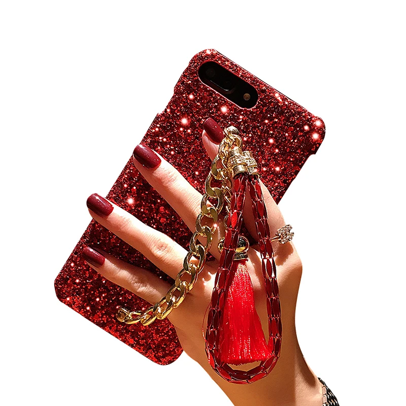 Aoweziic для iphone7 мобильный телефон shell ярко красный X XS MAX XR lanyard female 6S 8Plus брендовая
