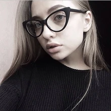 Модные дешевые очки, сексуальные оптические очки кошачий глаз, женские прозрачные очки, брендовые дизайнерские винтажные прозрачные линзы, оправа