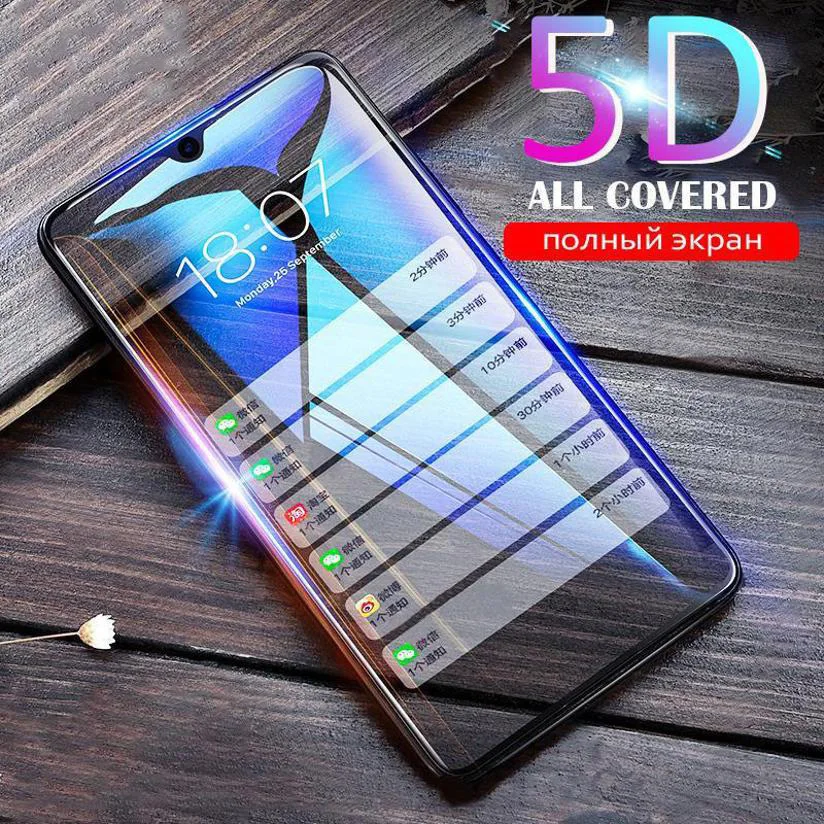 Защитное стекло 5D закаленное для Huawei Y5 Y6 Y7 2019 Y9 Lite Prime 2018 защитное с полным