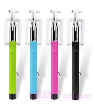 

Mini Foldable Self Stick Tripod Monopod Wired Selfie Stick Cable Extendable Built-in Shutter Stick For iPhone Samsung Smartphone