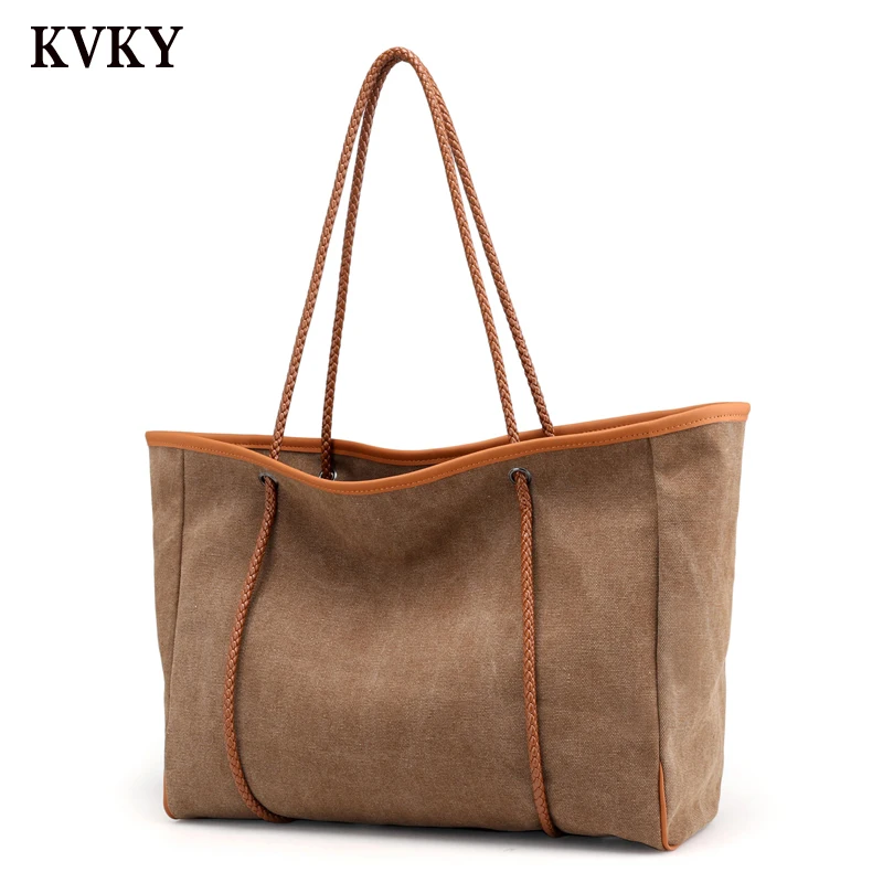 New Girl Casual Canvas Shopper Shoulder Bag Large Capacity Tote Women