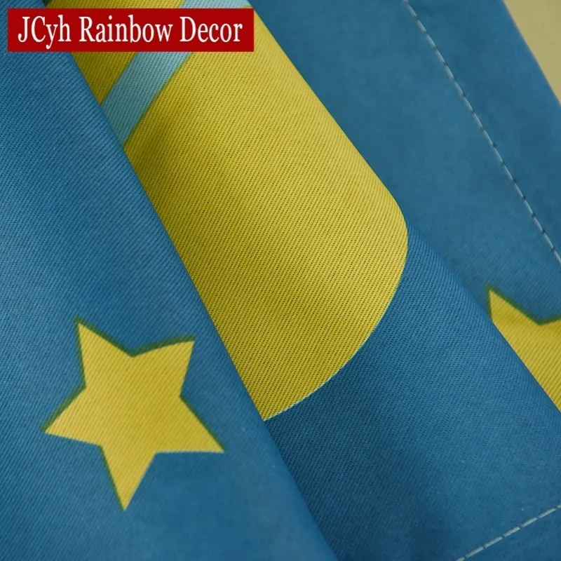 Planeta Azul Estrella de dibujos animados cortinas de ventana para niños bebé niños dormitorio Sala decoración Cortina Planeta Azul Estrella de dibujos animados cortinas de ventana para niños bebé niños dormitorio Sala decoración Cortina