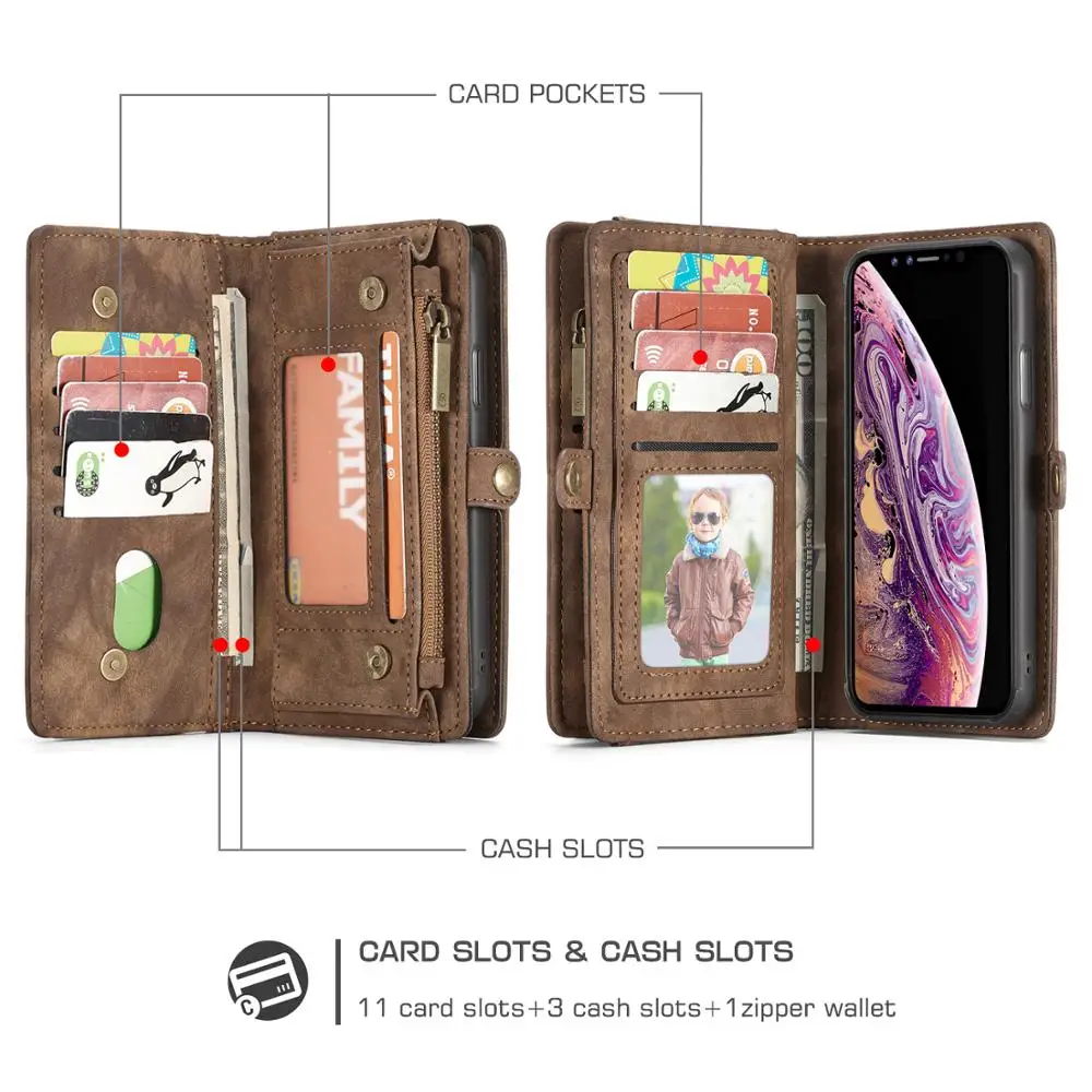 Skup Luksusowy portfel na zamek błyskawiczny etui z klapką stań Case dla iPhone 10 8 7 6 s Plus XS MAX XR 8 Plus 7 plus 6 Plus magnes Slim PU skóra pokrywa capinha