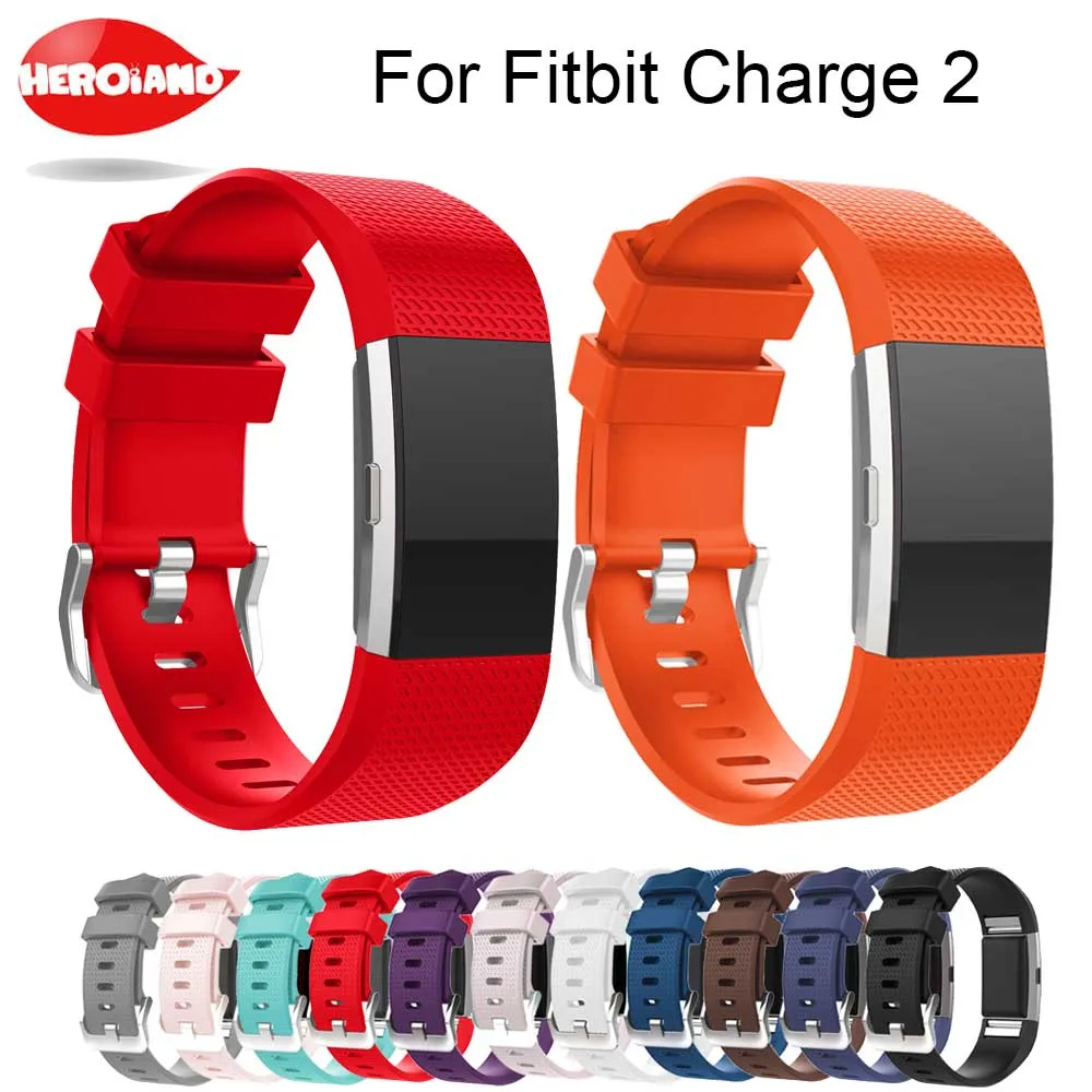 

Hero Iand Strap Soft Watch strap band Silicone Sport bracelet belt replacement wristband For Fitbit charge2 heart rate watch