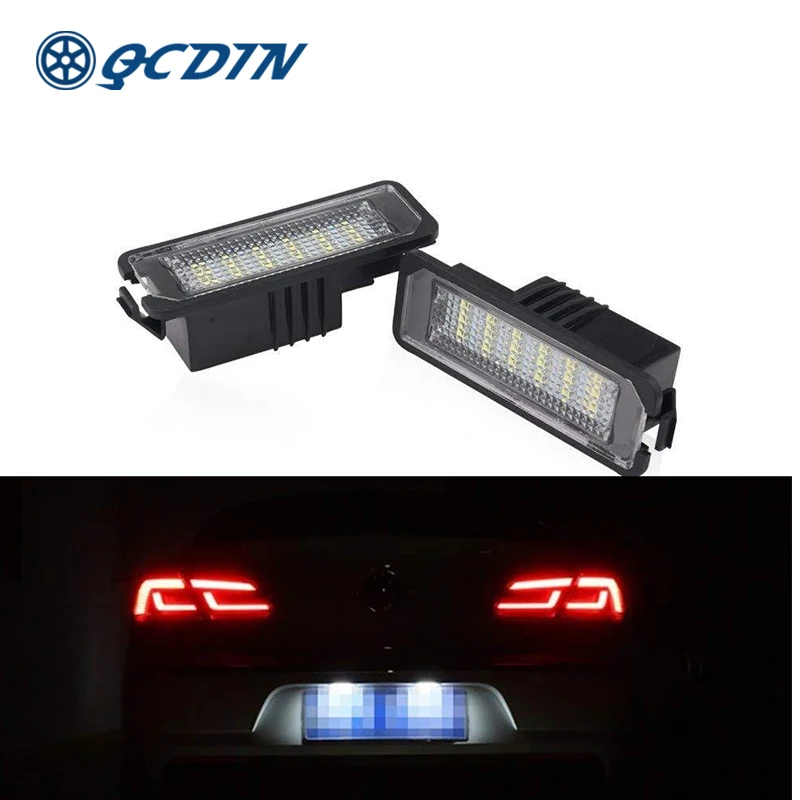 Qcdin Per Seat 2Pcs Luci Targa Auto 18Leds Bianco 6500K Lampada Di Segnalazione 12V Per Seat Altea(2007-2010) Seat Leon (2006-2010)