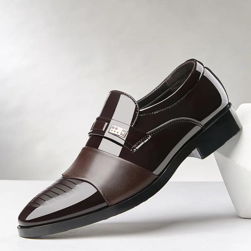 Men s Dress Shoes Classic High Quality Leisure All-match British Style Patent Leather Pointed Toe Shoe Men Daily Large Size New Men s Dress Shoes Classic High Quality Leisure All-match British Style Patent Leather Pointed Toe Shoe Men Daily Large Size New