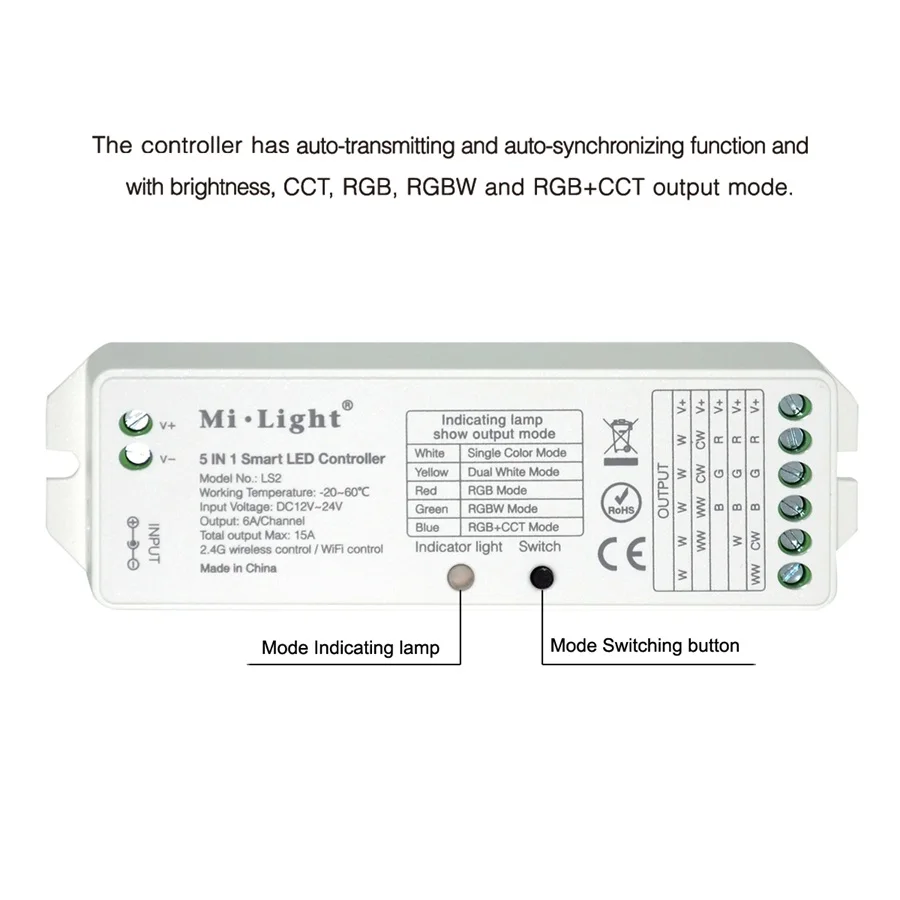 Milight беспроводной LS2 5в1 умный светодиодный контроллер B8 настенный сенсорный пульт управления RGB CCT светодиодная лента 8 зон RF пульт дистанционного управления