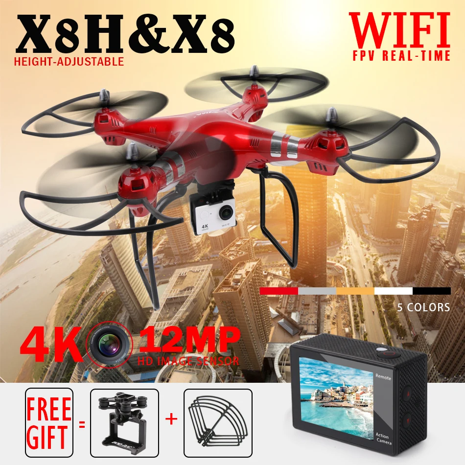 

Syma X8 X8W FPV Quadcopter RC Drone with 4K/1080P Camera HD 2.4G 6Axis RTF RC Helicopter VS Syma X8HG X8HW Hover Drones