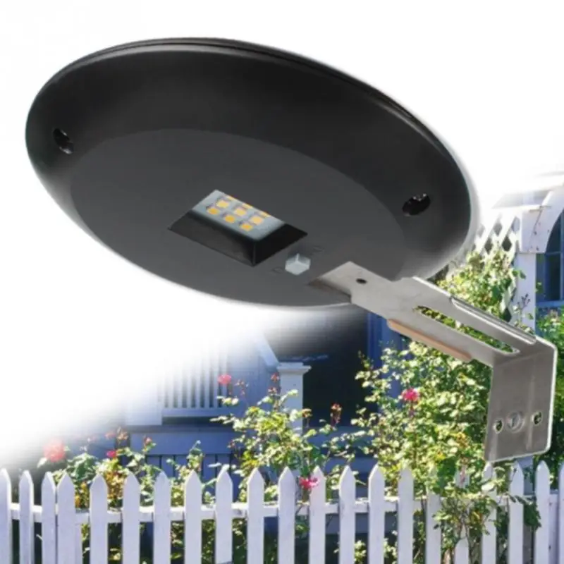 

9 LEDs Solar Powered LED Wall Night Yard Wall Mount Watproof Lamp Outdoor Round Fence Home Balcony Grille Light