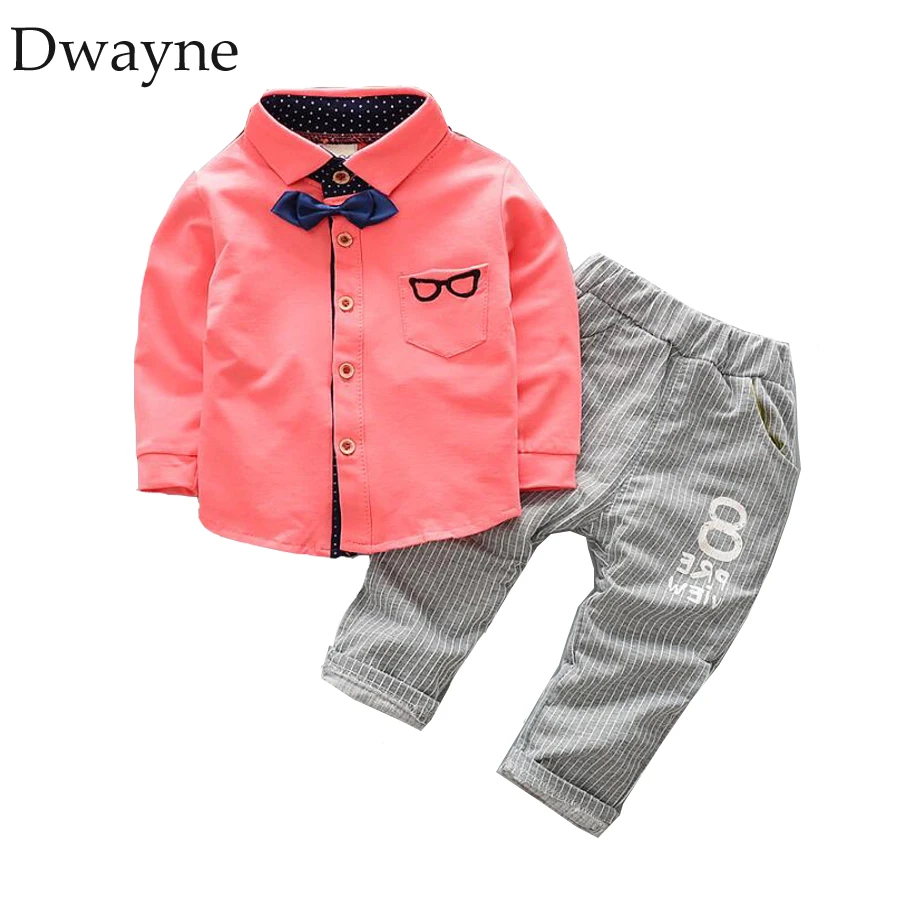 Baby Boy Clothes Suit Set Kids Party Wedding Suit Autumn Toddler Boy Bow tie Shirt Boys Set Baby