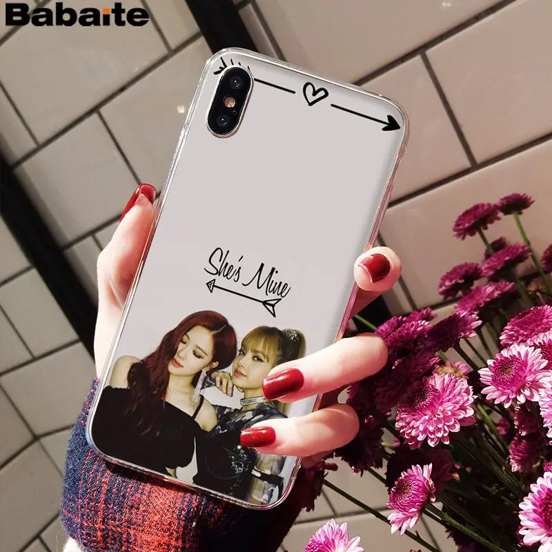 Babaite BLACKPINK ROSE Kpop DIY Painted Beautiful Phone Accessories Case for iPhone 8 7 6 6S Plus X XS MAX 5 5S SE XR Cellphones