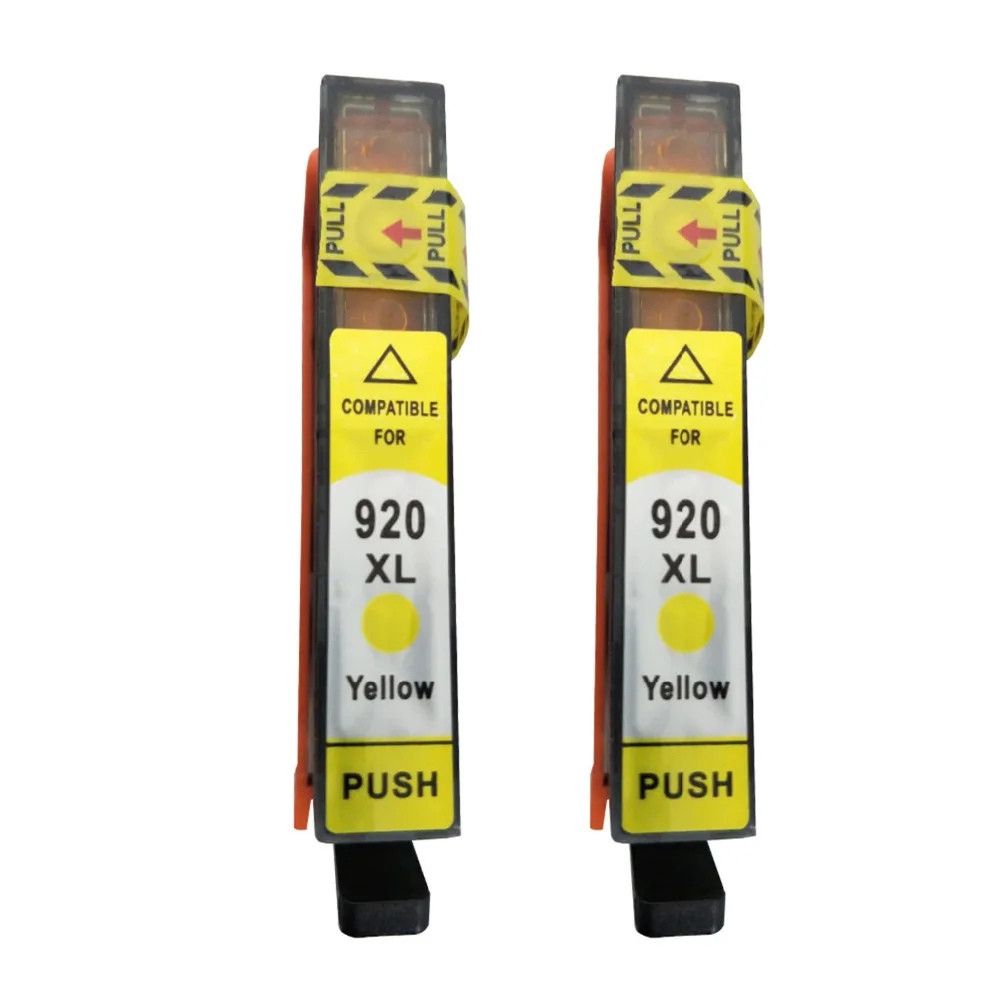 2PK 920 / 920XL Yellow (Y) Full Ink Cartridges Replacement for HP
