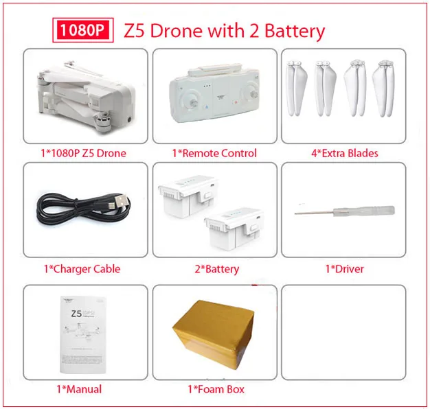 1080P 2 Battery Foam SJRC Z5 RC Дрон Профессиональный gps RTF 5G WiFi FPV 1080P камера с gps режим следования за мной RC Квадрокоптер vs XS809 B5W JJPRO X5 F11 - Цвет: 1080P 2 Battery Foam