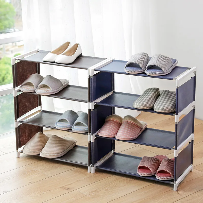 Современный пылезащитный стеллаж для обуви домашний простой многослойный тканевый стеллаж для хранения обуви экономного типа, небольшой шкаф для обуви