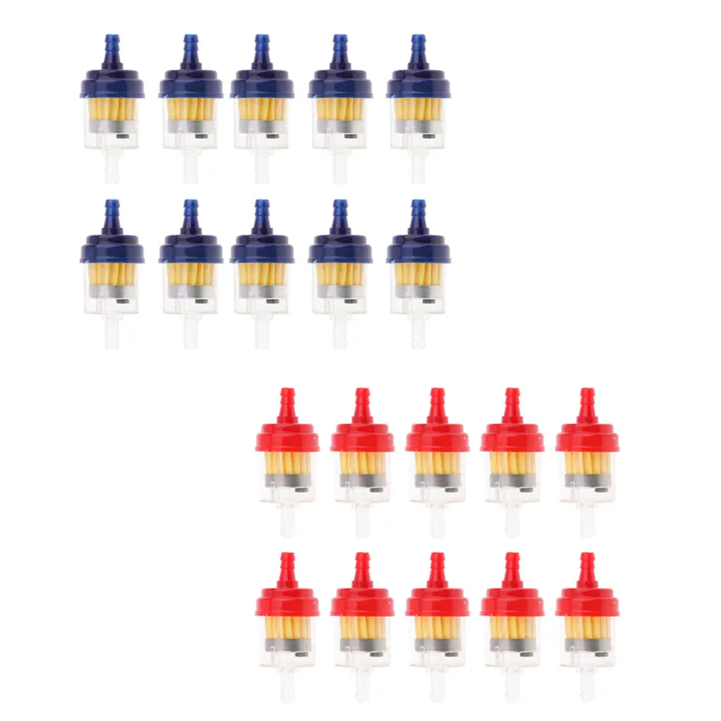 20pcs 6mm 1/4 Inch Transparent Gas Filter For Dirt Bike ATV Taotao Sunl Roketa