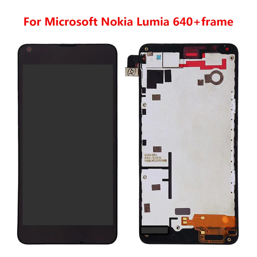 

Phone LCDs 5" Screen For Microsoft NOKIA Lumia 640 LCD Display Touch Screen Digitizer Assembly with Frame Replacement Mobile