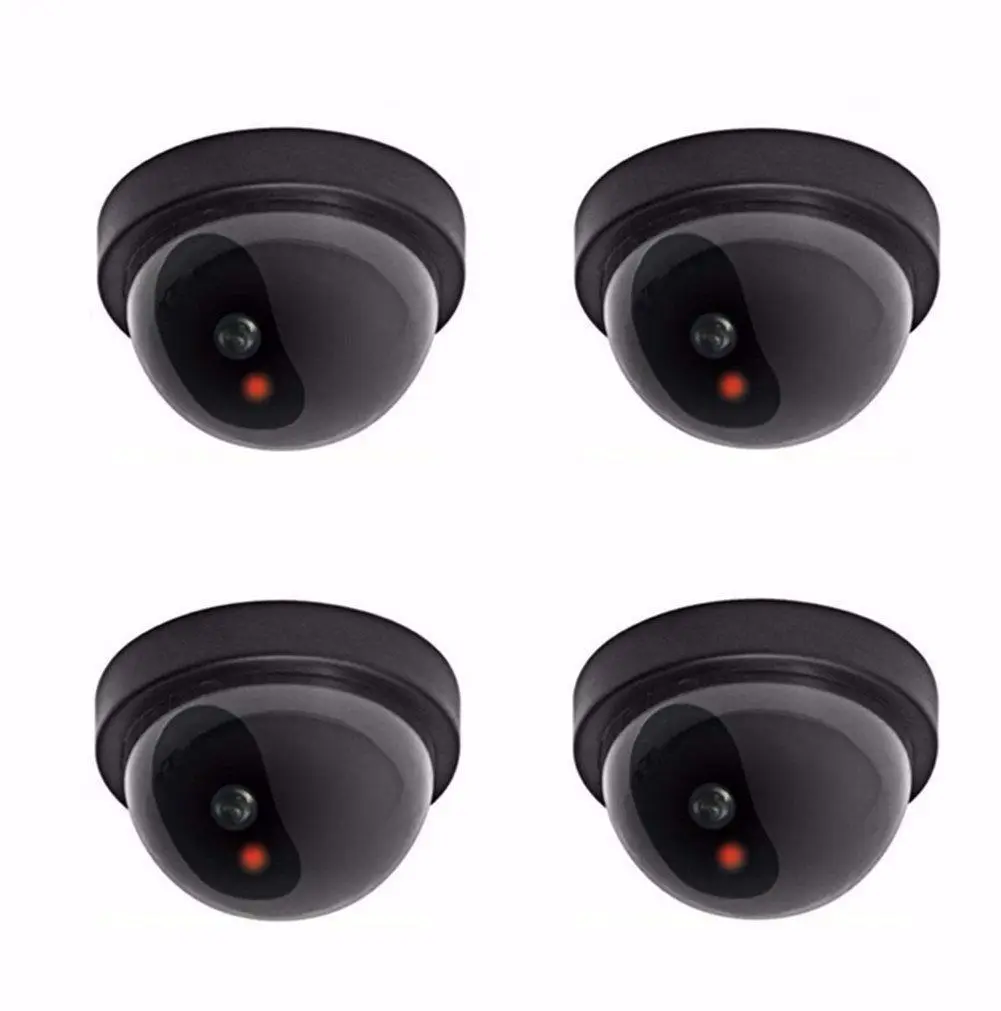 4x w/мигающий красный светодиод Манекен Поддельные видеонаблюдения безопасности купол Камера