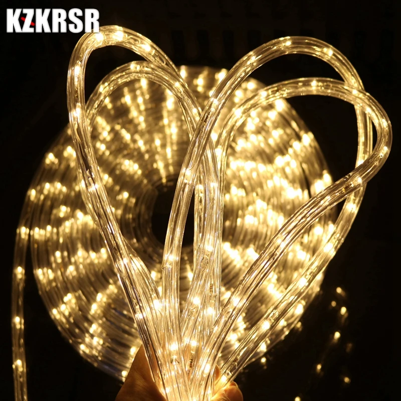 buy 110V 220V IP67 Waterproof LED Strip RGB Rainbow Tube Rope Light 20LED M Christmas Wedding Outdoor Indoor Flexible Ribbon Tape