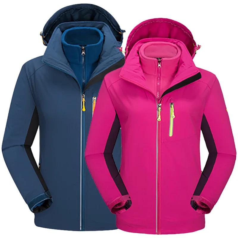 Модная новая уличная зимняя женская куртка три в одном ветронепроницаемая Водонепроницаемая теплая одежда двухсекционная одежда для альпинистов