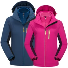 Модная новая уличная зимняя женская куртка три в одном ветронепроницаемая Водонепроницаемая теплая одежда двухсекционная одежда для альпинистов