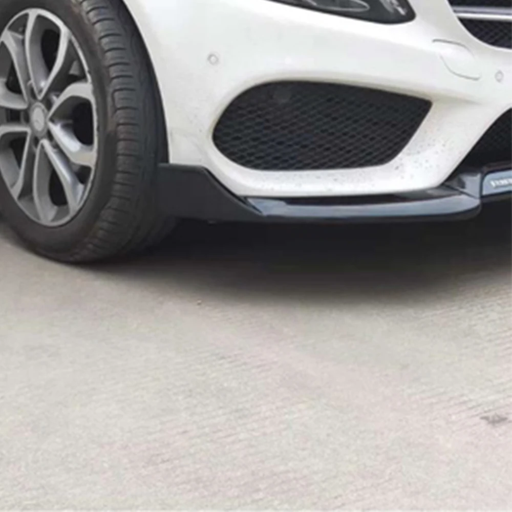 ABS черный передний бампер подбородок защита для губ Benz W205 C205 S205 C180 C200 C300 C43 с Amg
