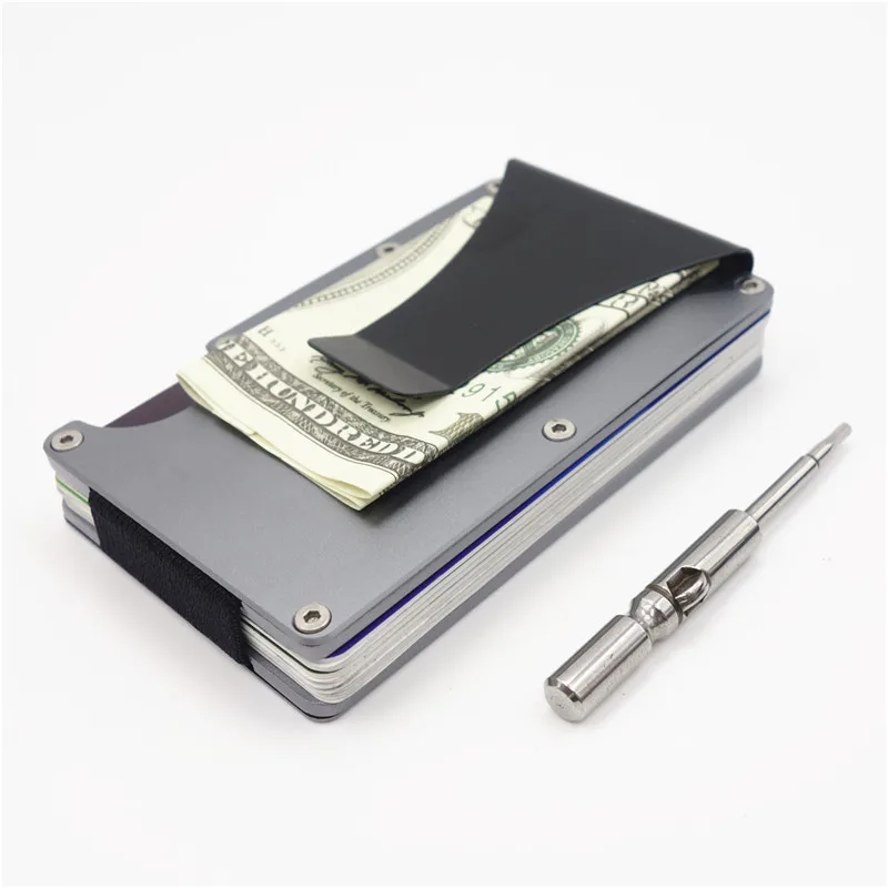 Credit Card ID Holder Slim Money Travel Wallet Stainless Steel Box Case for Men