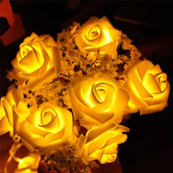 

Battery Operated 3m 20 LED Rose Shaped Floral Fairy String Lights Home Garden Party Christmas Garland Halloween Decoration