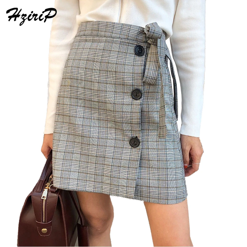 HziriP Women Skirt Plaid Fashion 2017 Spring Summer Party Ladies