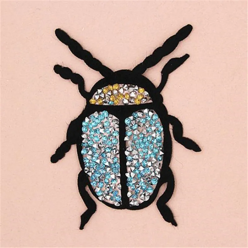 

Iron on Patches for clothing T shirt Women 93mm Insect Hot drilling badge patch T-shirt Diy Fashion Tops Shirt Girls Clothes
