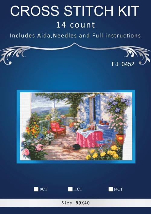 BOBO Summer house Cross stitch Higher quality Similar DIY DMC 14CT unprinted Sets For Embroidery kits | Дом и сад