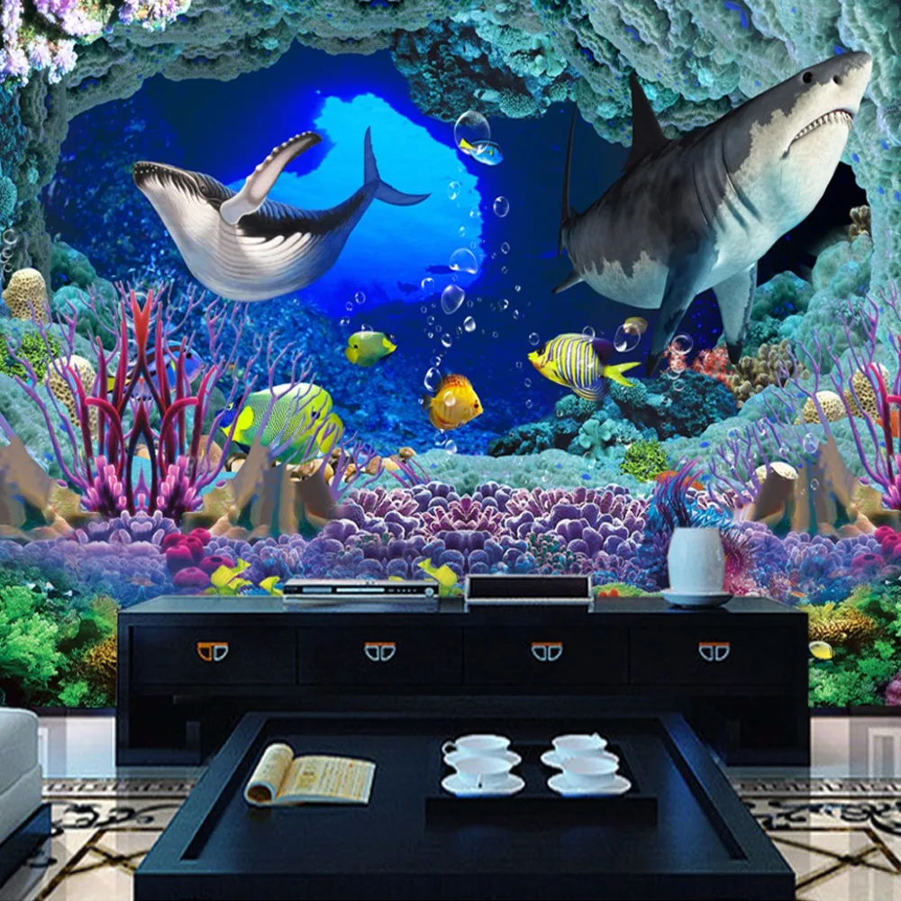 Underwater World Custom 3D Photo Wall Paper HD Large Wall Painting ...
