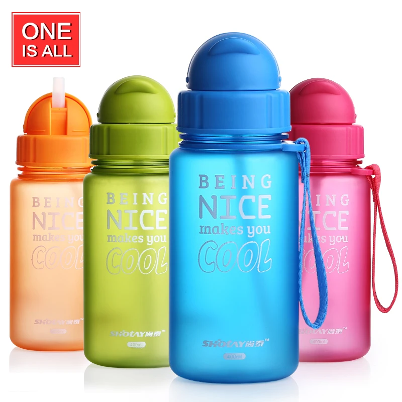 

OneIsAll 400ML Baby Feeding Water Bottle for Kids Bottles With Straw drinking bottle water Plastic Drinkware Tumbler leak proof