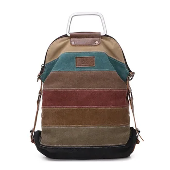 

Multifunction Women's Canvas Handbags Patchwork Vintage Shoulder Crossbody Bags Ladies Panelled Colour Women Travel Bags