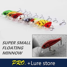 2pcs 4cm 1.8g minnow bait for lure fishing , small MINI super quality hard minnow crankbait ,wobbler floating minnow BKK hook