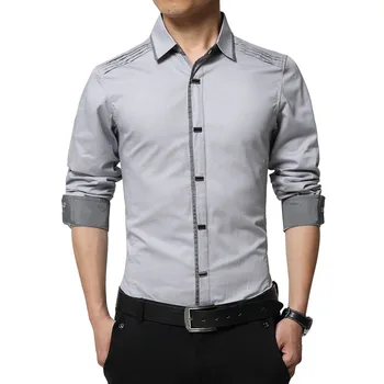 

New 2019 Spring Autumn Cotton Dress Shirts High Quality Mens Casual Shirt Casual Men Plus Size 4XL Slim Fit Social Shirts
