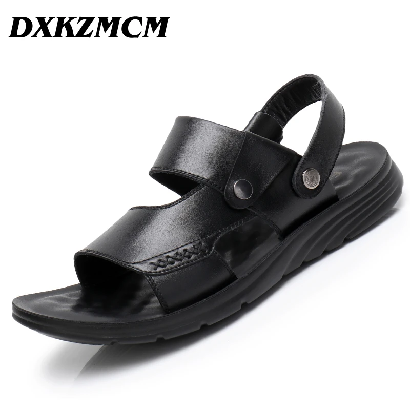 Dxkzmcm 2019 Genuine Leather Men Shoes Summer New Mens Sandals Fashion Beach Slippers huismerk kopen in de aanbieding Dxkzmcm 2019 Genuine Leather Men Shoes Summer New Mens Sandals Fashion Beach Slippers huismerk kopen in de aanbieding