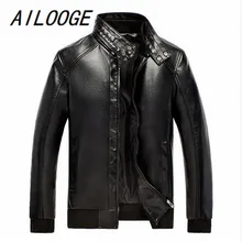 AILOOGE/ ; сезон осень-весна; тонкие модные кожаные мужские куртки хорошего качества; ковбойская мотоциклетная куртка с воротником-стойкой; HZ166
