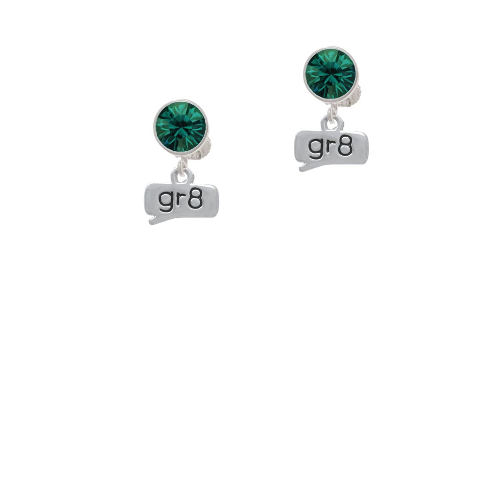 Text Chat - gr8 - Great - Crystal Clip On Earrings (5)