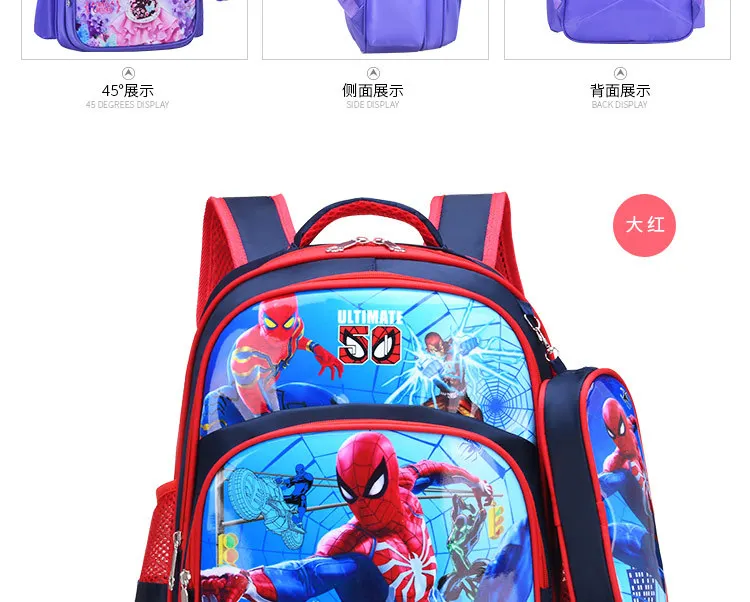 Disney новая сумка на плечо+ Сумка-карандаш для мальчиков и девочек с изображением Человека-паука, мультяшная сумка для начальной школы, уличный дорожный светильник, рюкзак для хранения