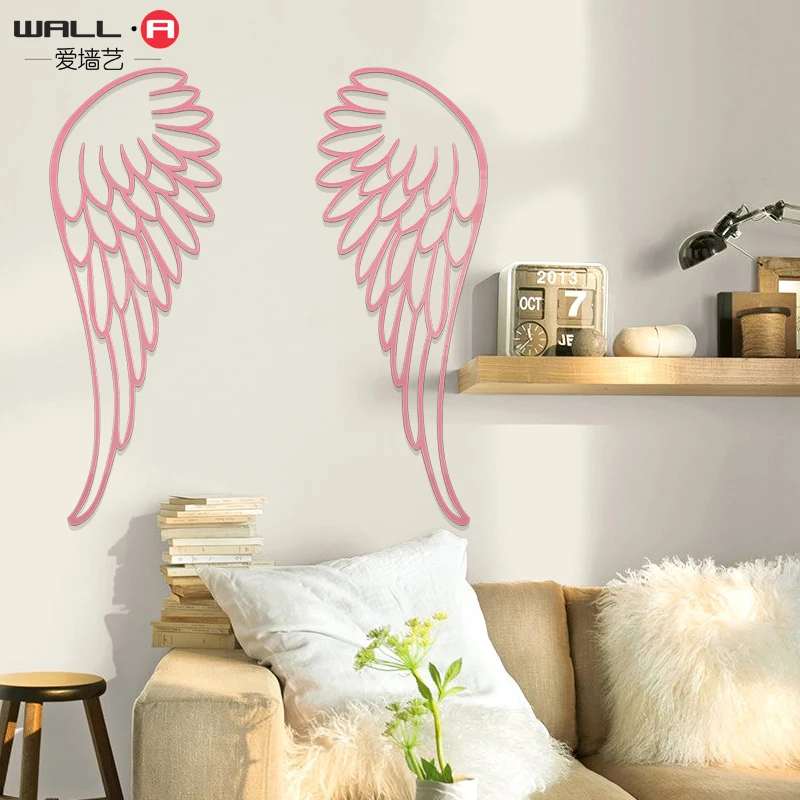

Girl feathers 3D acrylic wall stickers simple feather fun wall stickers