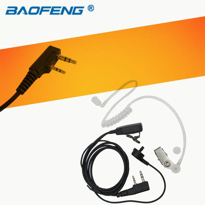 

2pcs NI5L 2 Pin Acoustic Tube Headset PTT Mic Earpiece for Baofeng for Kenwood Radio