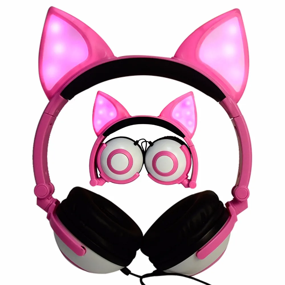 E0071 fox ear headphone pink