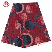 Коричневый полиэстер воск принты ткань Анкара bintareal воск высокое качество 6 ярдов африканская ткань для вечерние платье FP6162