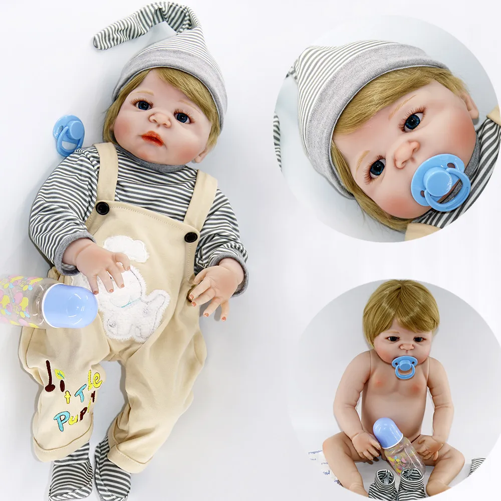 

57 cm Full Silicone Reborn Dolls Kids Playmate 23 Inch Realistic Baby Dolls For Sale Bebe Alive Reborn Toy Xmas Gifts For Boy